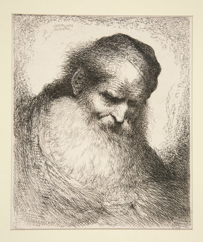 Vecchio con barba di fronte (dalla serie di Grandi Teste Orientali) da Giovanni Benedetto Castiglione