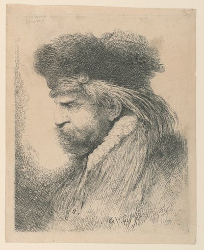 Ritratto di un Uomo con Cappello di Pelliccia da Giovanni Benedetto Castiglione