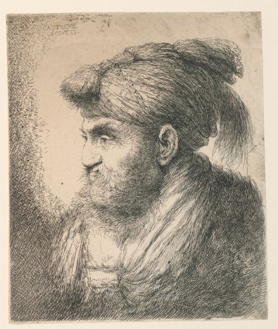 Ritratto di un uomo con turbante da Giovanni Benedetto Castiglione