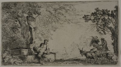 Satiro riposante sotto un erma da Giovanni Benedetto Castiglione