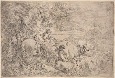 Pastori che seguono il loro gregge da Giovanni Benedetto Castiglione
