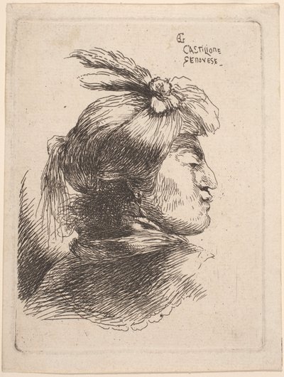 Piccola Testa Orientale da Giovanni Benedetto Castiglione