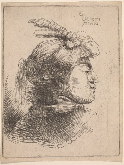 Piccola testa orientale da Giovanni Benedetto Castiglione