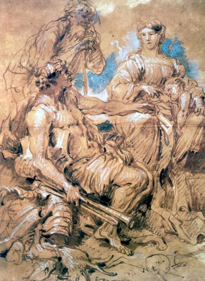 Studio di figure in costume, c1635-1670 da Giovanni Benedetto Castiglione
