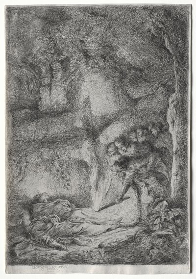 La scoperta dei corpi dei Santi Pietro e Paolo da Giovanni Benedetto Castiglione