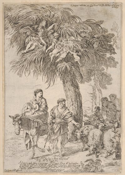 La Sacra Famiglia nella fuga in Egitto, ca. 1647 da Giovanni Benedetto Castiglione
