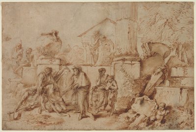 Tobi che seppellisce i morti da Giovanni Benedetto Castiglione
