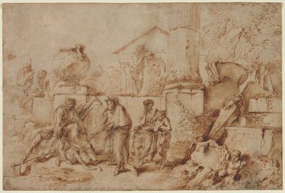 Tobia seppellisce i morti, 1640s da Giovanni Benedetto Castiglione