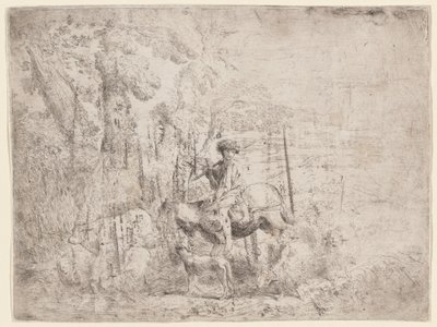Giovane pastore a cavallo da Giovanni Benedetto Castiglione