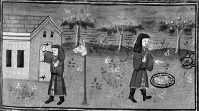 Decameron,Frédéric bussa alla porta di Madame Tessa; l