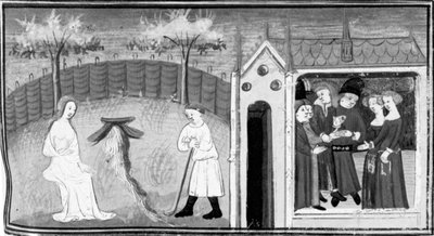 Decameron, Cimone osserva Ifigenia; si celebra un doppio matrimonio. Quinto giorno, racconto 1 da Giovanni Boccaccio