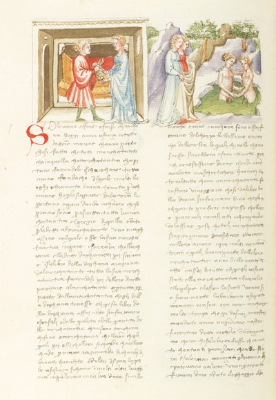Decameron, Liaison dangereuse Salabaetto et Jancofiore se baignant, ottava giornata, racconto 10. da Giovanni Boccaccio