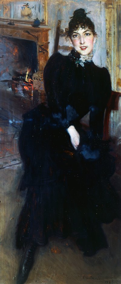 Alaide Banti al caminetto da Giovanni Boldini