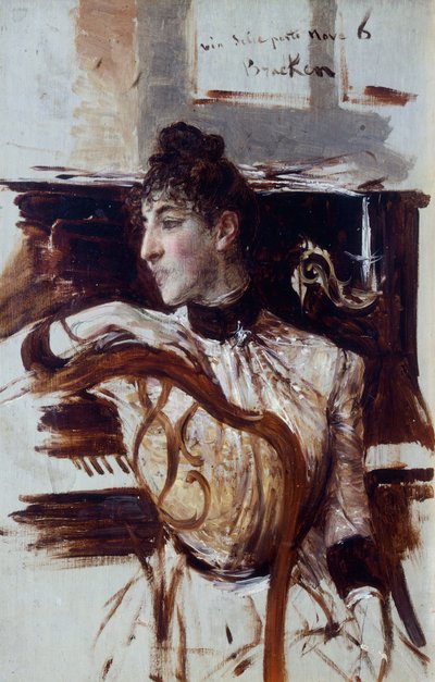 Alaide Banti di profilo da Giovanni Boldini