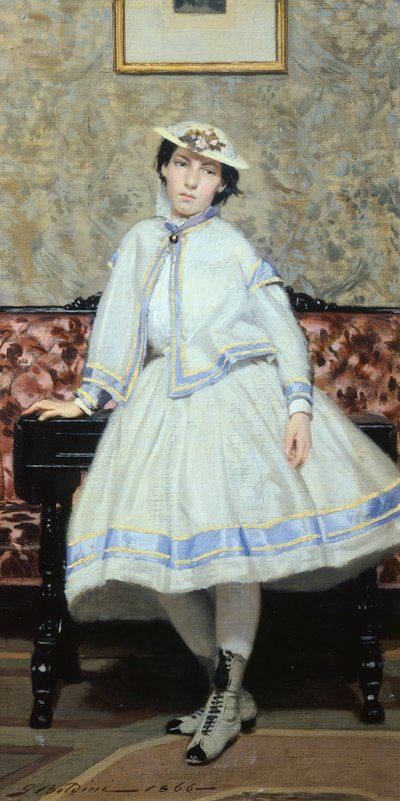 Alaide Banti in bianco da Giovanni Boldini