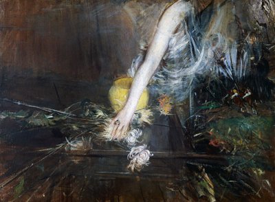 Braccio con vaso di fiori, ca 1910, di Giovanni Boldini, olio su tela. Italia, XX secolo da Giovanni Boldini