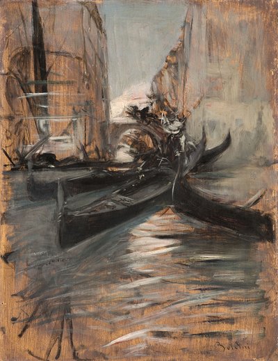 Canale con gondole, Venezia, Italia da Giovanni Boldini