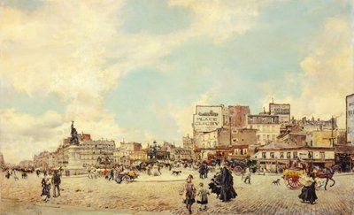Piazza Clichy, Parigi, di Giovanni Boldini, olio su tela, 60x98 cm da Giovanni Boldini