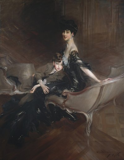 Consuelo Vanderbilt, Duchessa di Marlborough, e suo figlio, Lord Ivor Spencer-Churchill da Giovanni Boldini
