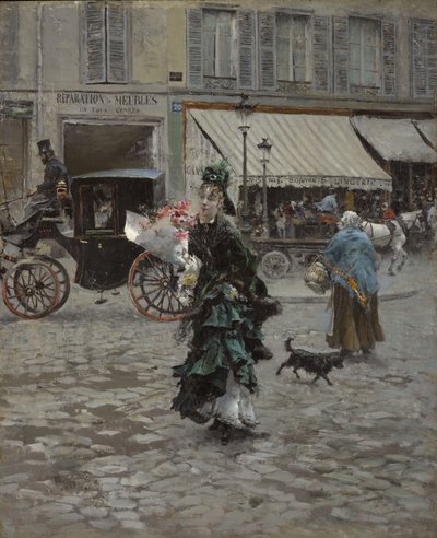 Attraversando la strada, 1873-75 da Giovanni Boldini