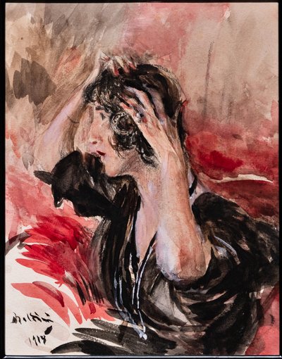 Ragazza che si guarda allo specchio da Giovanni Boldini