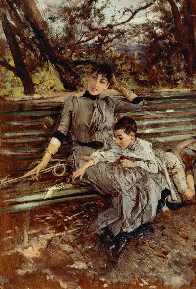Nel giardino o Alaide e Ottavio Banti, circa 1884 da Giovanni Boldini