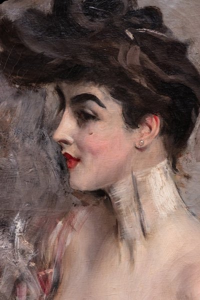 Madame X con un collier di perle (dettaglio) da Giovanni Boldini