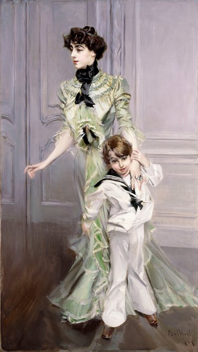 Ritratto di Madame Hugo e suo figlio, 1924 da Giovanni Boldini