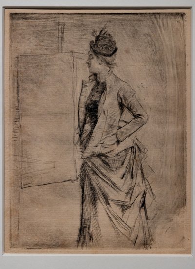 Ritratto di una Giovane Donna in Piedi di Profilo (La Visita) da Giovanni Boldini