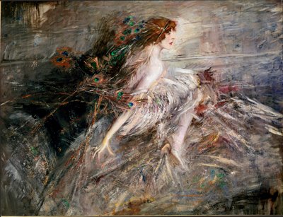 Ritratto della Marchesa Casati con piume di pavone da Giovanni Boldini
