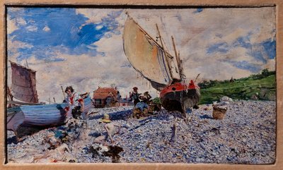 La Spiaggia di Etretat da Giovanni Boldini