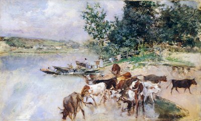 Abbeveramento del bestiame sulla Senna da Giovanni Boldini