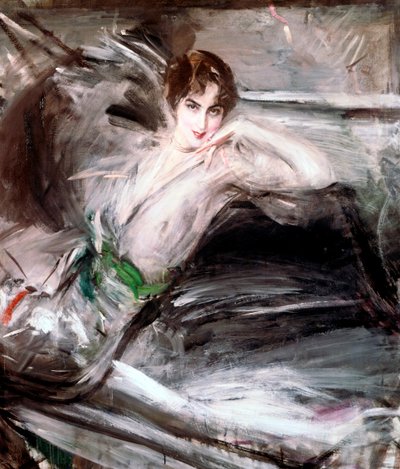 Donna seduta su una sedia da Giovanni Boldini