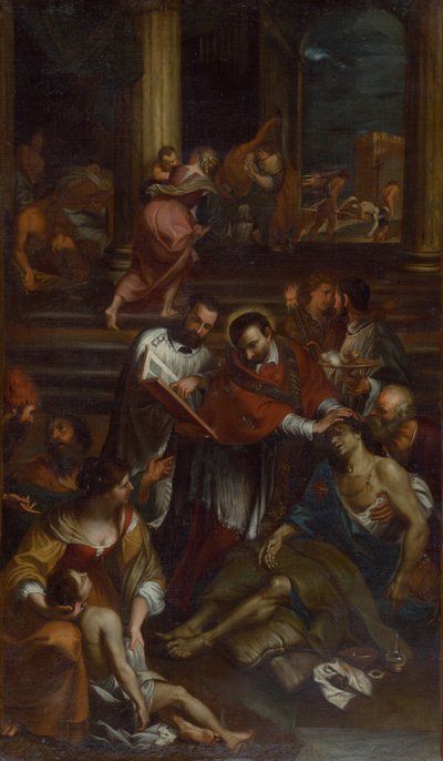 San Carlo Borromeo tra le vittime della peste, seconda metà del XVII secolo da Giovanni Bonatti
