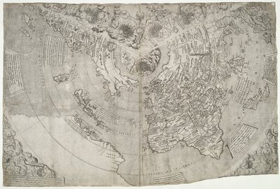 Mappa del mondo, Mundu [sic] spericum... cognosces diligentia joani mathei Contareni.., di Contarini, Giovanni e Francesco Rosselli da Giovanni Contarini
