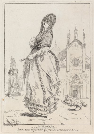 La donna con il cappuccio, o la donna che torna dalla chiesa da Giovanni David