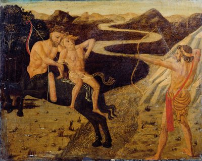 Pannello del Cassone: Ercole che Salva Deianira da Nesso da Giovanni Di Ser Giovanni Guidi
