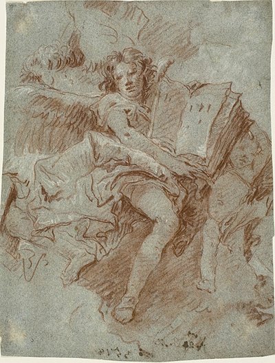 Un Angelo con un Libro da Giovanni Domenico Tiepolo
