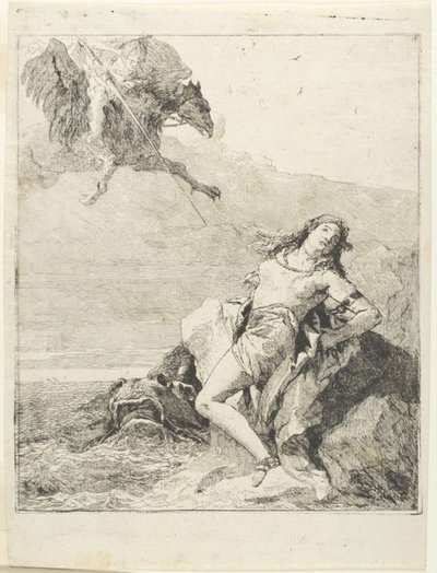 Angelica legata e in procinto di essere divorata dal mostro marino da Giovanni Domenico Tiepolo