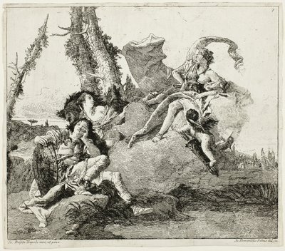 Armida incontra il Rinaldo dormiente da Giovanni Domenico Tiepolo