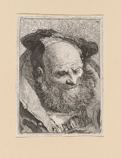 Vecchio Barbuto, dalla Raccolta di Teste da Giovanni Domenico Tiepolo