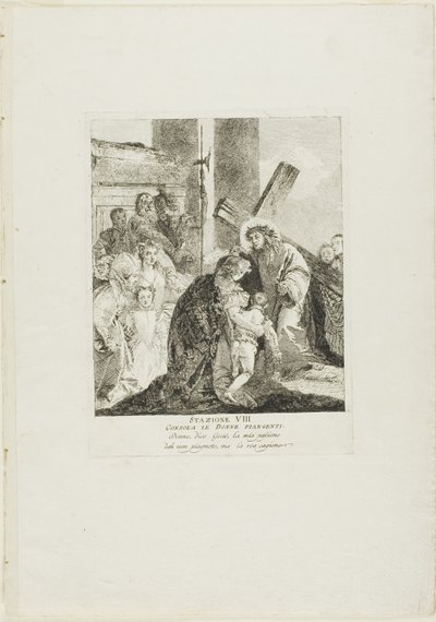 Cristo consola le donne piangenti, ottava tavola della Via Crucis da Giovanni Domenico Tiepolo