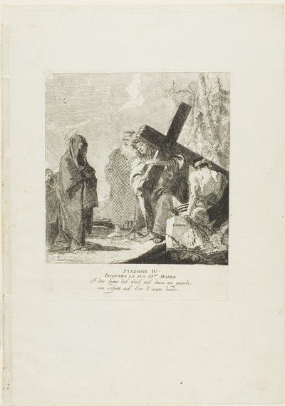 Cristo incontra sua Madre, quarta tavola della Via Crucis da Giovanni Domenico Tiepolo