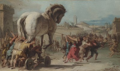 La processione del cavallo di Troia a Troia da Giovanni Domenico Tiepolo