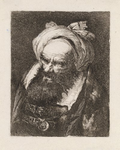 Uomo Anziano con un Turbante, dalla Raccolta di Teste da Giovanni Domenico Tiepolo
