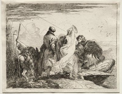 Fuga in Egitto: La Sacra Famiglia lascia la riva da Giovanni Domenico Tiepolo