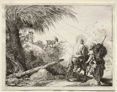 Fuga in Egitto: La Sacra Famiglia e la Palma da Giovanni Domenico Tiepolo