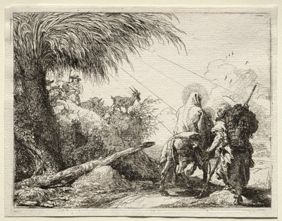 Fuga in Egitto: La Sacra Famiglia e la Palma da Giovanni Domenico Tiepolo