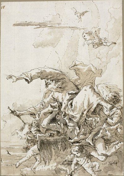 Dio Padre sostenuto da angeli tra le nuvole, II da Giovanni Domenico Tiepolo