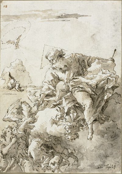 Dio Padre sostenuto dagli angeli nelle nuvole, I da Giovanni Domenico Tiepolo